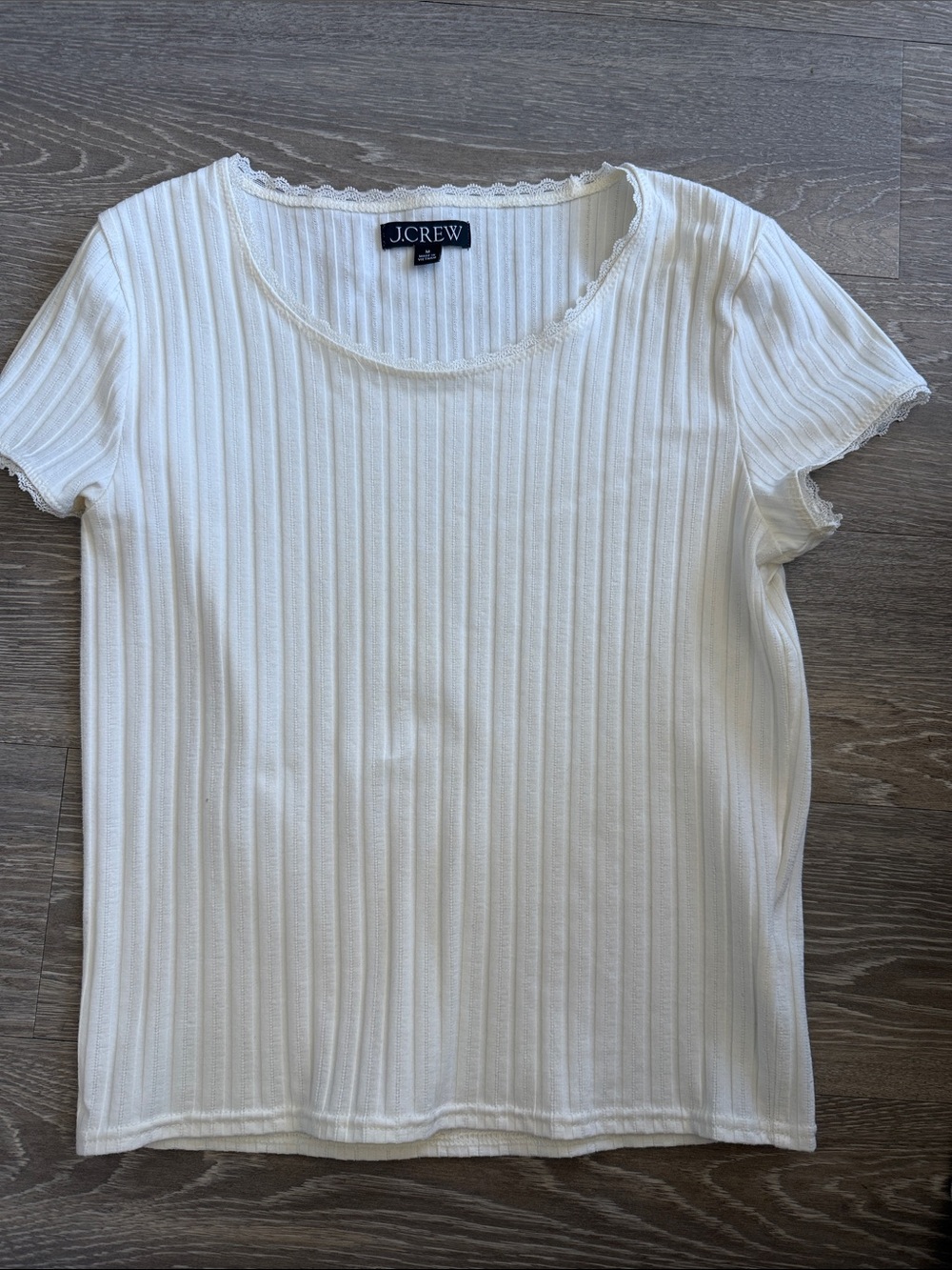 J. Crew Cream Pointelle Shirt